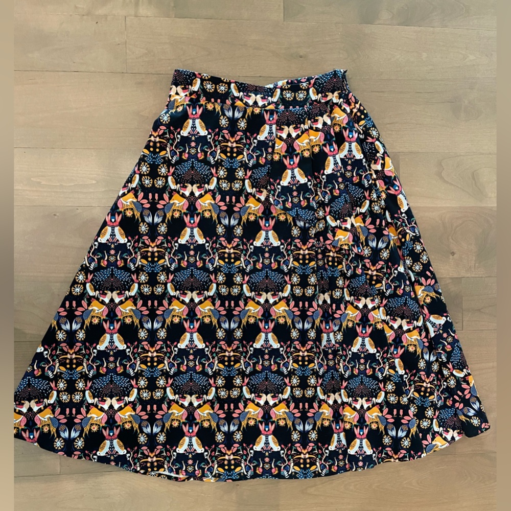 Anthro Animal Print Midi Skirt by Eva Franco